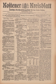 Kostener Kreisblatt: amtliches Veröffentlichungsblatt für den Kreis Kosten 1912.09.19 Jg.47 Nr109