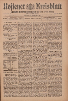 Kostener Kreisblatt: amtliches Ver&ouml;ffentlichungsblatt f&uuml;r den Kreis Kosten 1912.09.12 Jg.47 Nr110