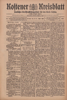Kostener Kreisblatt: amtliches Ver&ouml;ffentlichungsblatt f&uuml;r den Kreis Kosten 1912.09.21 Jg.47 Nr114