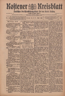 Kostener Kreisblatt: amtliches Veröffentlichungsblatt für den Kreis Kosten 1912.09.21 Jg.47 Nr114