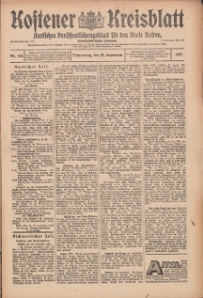 Kostener Kreisblatt: amtliches Veröffentlichungsblatt für den Kreis Kosten 1912.09.26 Jg.47 Nr116