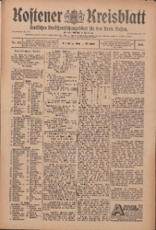 Kostener Kreisblatt: amtliches Ver&ouml;ffentlichungsblatt f&uuml;r den Kreis Kosten 1912.10.01 Jg.47 Nr118