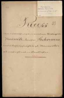 Recess &uuml;ber die Abl&ouml;sung der von dem Rittergute Kurnik Kreises Schrimm an die katholische Schule zu Konarskie zu entrichtenden Reallasten