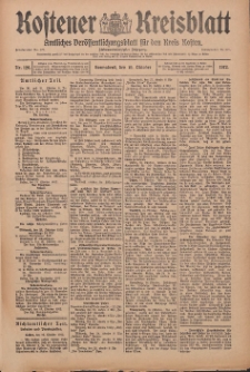 Kostener Kreisblatt: amtliches Veröffentlichungsblatt für den Kreis Kosten 1912.10.19 Jg.47 Nr126