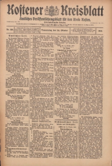 Kostener Kreisblatt: amtliches Ver&ouml;ffentlichungsblatt f&uuml;r den Kreis Kosten 1912.10.24 Jg.47 Nr128