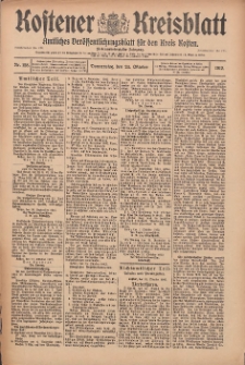 Kostener Kreisblatt: amtliches Veröffentlichungsblatt für den Kreis Kosten 1912.10.24 Jg.47 Nr128