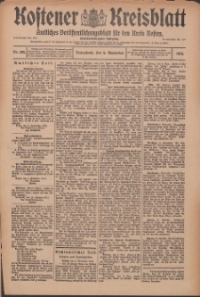 Kostener Kreisblatt: amtliches Ver&ouml;ffentlichungsblatt f&uuml;r den Kreis Kosten 1912.11.02 Jg.47 Nr132