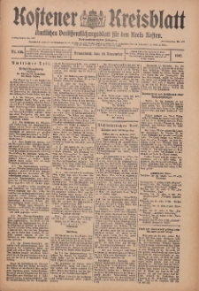Kostener Kreisblatt: amtliches Veröffentlichungsblatt für den Kreis Kosten 1912.11.16 Jg.47 Nr138