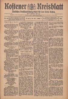 Kostener Kreisblatt: amtliches Ver&ouml;ffentlichungsblatt f&uuml;r den Kreis Kosten 1912.11.26 Jg.47 Nr142