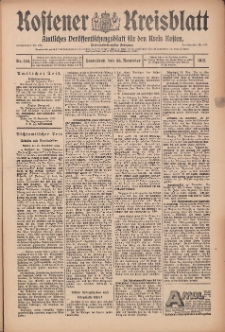 Kostener Kreisblatt: amtliches Ver&ouml;ffentlichungsblatt f&uuml;r den Kreis Kosten 1912.11.30 Jg.47 Nr144
