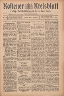 Kostener Kreisblatt: amtliches Ver&ouml;ffentlichungsblatt f&uuml;r den Kreis Kosten 1912.12.03 Jg.47 Nr145