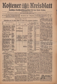 Kostener Kreisblatt: amtliches Ver&ouml;ffentlichungsblatt f&uuml;r den Kreis Kosten 1912.12.07 Jg.47 Nr147