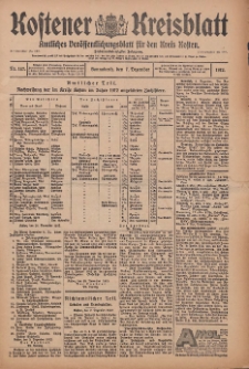 Kostener Kreisblatt: amtliches Veröffentlichungsblatt für den Kreis Kosten 1912.12.07 Jg.47 Nr147