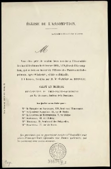 [Zaproszenie na spotkanie charytatywne. Inc.:] "M Vous &ecirc;tes pri&eacute; de vouloir bien assister &agrave; l'Assembl&eacute;e..."