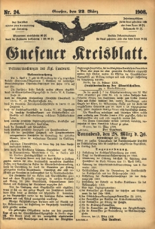 Gnesener Kreisblatt 1908.03.22 Nr24