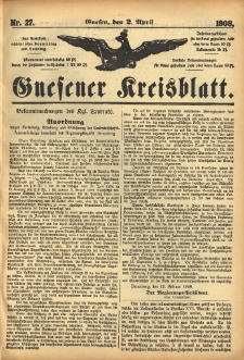 Gnesener Kreisblatt 1908.04.02 Nr27