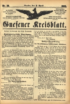 Gnesener Kreisblatt 1908.04.09 Nr29