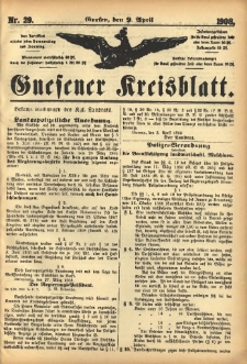 Gnesener Kreisblatt 1908.04.09 Nr29