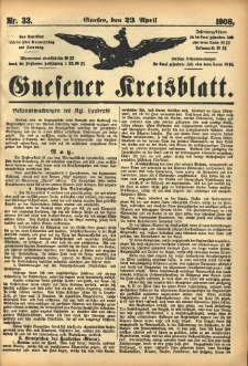 Gnesener Kreisblatt 1908.04.23 Nr33