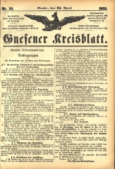 Gnesener Kreisblatt 1908.04.26 Nr34