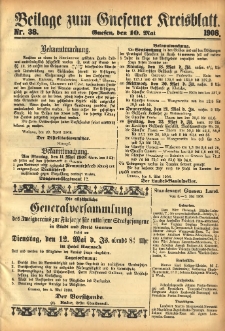 Beilage zum Gnesener Kreisblatt 1908.05.10 Nr38