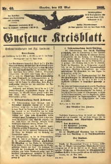Gnesener Kreisblatt 1908.05.17 Nr40