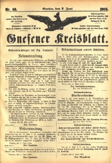 Gnesener Kreisblatt 1908.06.07 Nr46