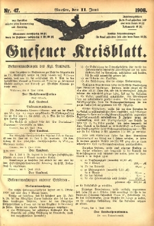 Gnesener Kreisblatt 1908.06.11 Nr47