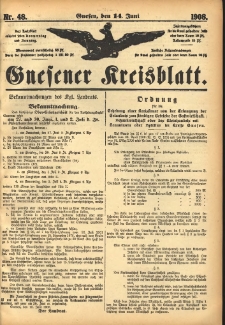 Gnesener Kreisblatt 1908.06.14 Nr48