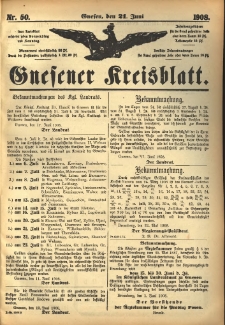 Gnesener Kreisblatt 1908.06.21 Nr50