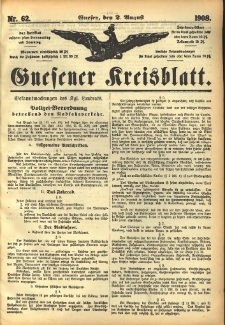 Gnesener Kreisblatt 1908.08.02 Nr62