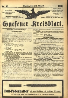 Gnesener Kreisblatt 1908.08.13 Nr65