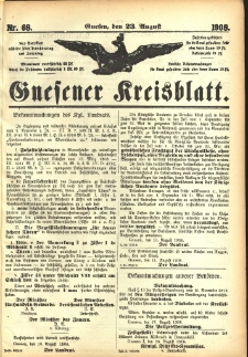 Gnesener Kreisblatt 1908.08.23 Nr68