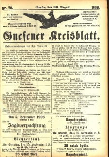 Gnesener Kreisblatt 1908.08.30 Nr70