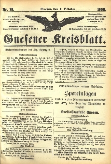 Gnesener Kreisblatt 1908.10.01 Nr79