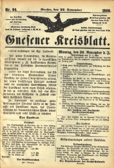 Gnesener Kreisblatt 1908.11.22 Nr94