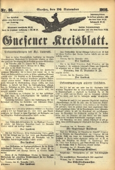 Gnesener Kreisblatt 1908.11.26 Nr95