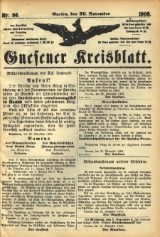 Gnesener Kreisblatt 1908.11.29 Nr96