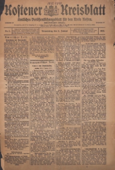 Kostener Kreisblatt: amtliches Veröffentlichungsblatt für den Kreis Kosten 1913.01.02 Jg.48 Nr1