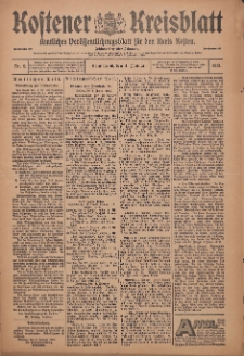 Kostener Kreisblatt: amtliches Ver&ouml;ffentlichungsblatt f&uuml;r den Kreis Kosten 1913.01.04 Jg.48 Nr2
