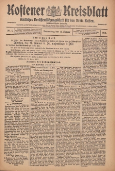Kostener Kreisblatt: amtliches Veröffentlichungsblatt für den Kreis Kosten 1913.01.16 Jg.48 Nr7