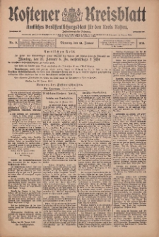 Kostener Kreisblatt: amtliches Veröffentlichungsblatt für den Kreis Kosten 1913.01.21 Jg.48 Nr9