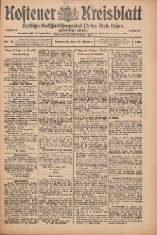 Kostener Kreisblatt: amtliches Veröffentlichungsblatt für den Kreis Kosten 1913.01.23 Jg.48 Nr10