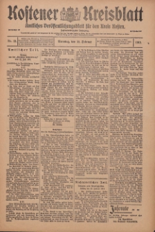 Kostener Kreisblatt: amtliches Veröffentlichungsblatt für den Kreis Kosten 1913.02.18 Jg.48 Nr21