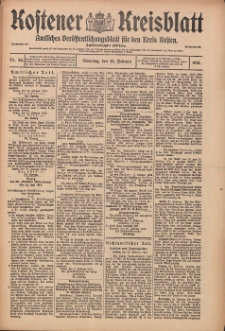 Kostener Kreisblatt: amtliches Veröffentlichungsblatt für den Kreis Kosten 1913.02.25 Jg.48 Nr24