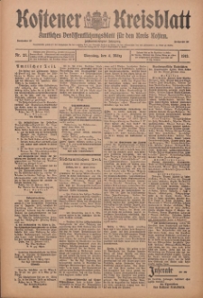 Kostener Kreisblatt: amtliches Ver&ouml;ffentlichungsblatt f&uuml;r den Kreis Kosten 1913.03.04 Jg.48 Nr27