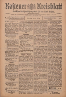 Kostener Kreisblatt: amtliches Veröffentlichungsblatt für den Kreis Kosten 1913.03.04 Jg.48 Nr27