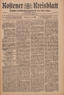 Kostener Kreisblatt: amtliches Ver&ouml;ffentlichungsblatt f&uuml;r den Kreis Kosten 1913.03.11 Jg.48 Nr30