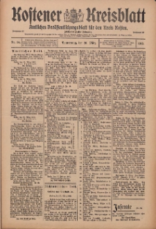 Kostener Kreisblatt: amtliches Ver&ouml;ffentlichungsblatt f&uuml;r den Kreis Kosten 1913.03.20 Jg.48 Nr34