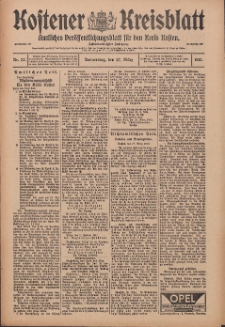 Kostener Kreisblatt: amtliches Veröffentlichungsblatt für den Kreis Kosten 1913.03.27 Jg.48 Nr37